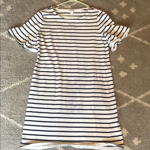J Crew Factory Striped Bell Sleeve Dress
